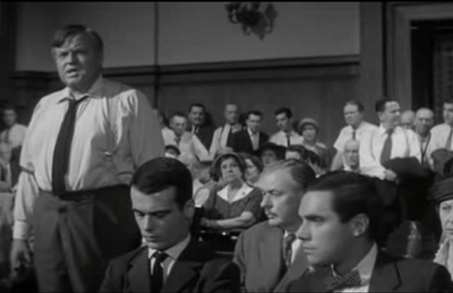 Orson Welles portraying Clarence Darrow in "Compulsion"